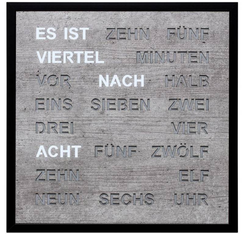 FILIUS zeitdesign Wanduhr FILIUS Wort Wanduhr 0402-7 mit LED Ziffern grau 40 x 40 cm 220 Volt von FILIUS zeitdesign