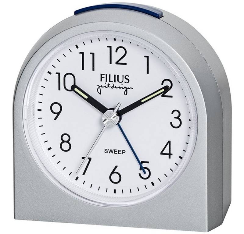 FILIUS zeitdesign Wecker FILIUS Quarz Wecker 0527-19 silber Snooze Licht schleichende Sekunde von FILIUS zeitdesign