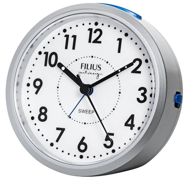 FILIUS zeitdesign Wecker FILIUS Quarz Wecker 0528-19 silber Snooze Licht schleichende Sekunde von FILIUS zeitdesign
