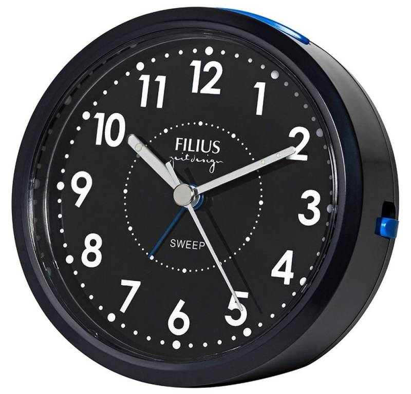 FILIUS zeitdesign Wecker FILIUS Quarz Wecker 0528-7 schwarz Snooze Licht schleichende Sekunde von FILIUS zeitdesign