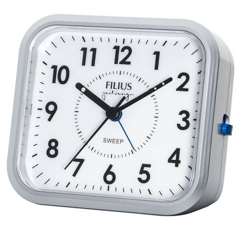 FILIUS zeitdesign Wecker FILIUS Quarz Wecker 0529-19 silber Snooze Licht schleichende Sekunde von FILIUS zeitdesign