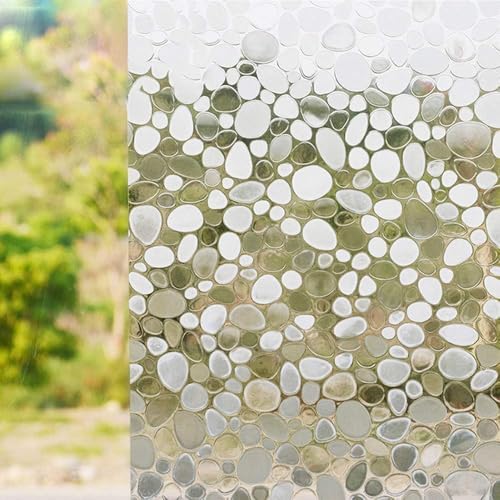FILMGOO 3D Fensterfolie Fenster Sichtschutzfolie Anti-UV Buntglas Dekorfolie Statisch Haftend Nicht klebend Fensteraufkleber Für Zuhause Badzimmer Büro [90x400 cm] von FILMGOO