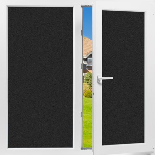 FILMGOO Verdunklungsfolie, Milchglas-Tönung für Zuhause, UV-blockierende Abdeckung, Wärmekontrolle, kein Kleber, statische Haftung, mattiert 17.7 Inch x 7.8 Feet T152b von FILMGOO