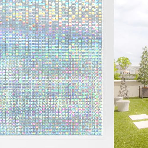 Fenster-Vinyl-Folie, Privatsphäre, statische Haftung, Dekoration, Glasfarbe, kein Klebstoff, UV-blockierend, Hitzeregulierung, reflektiert Regenbogen-Effekt mit Sonnenschein, 90 cm x 30 cm Fenster-Vinyl-Folie, Privatsphäre, statische Haftung, Dekoration, Glasfarbe, kein Klebstoff, UV-blockierend, Hitzeregulierung, reflektiert Regenbogen-Effekt mit Sonnenschein, 90 cm x 30 cm von FILMGOO