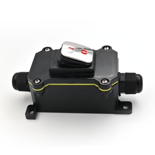 FILN 1PCS Multifunktions-Anschlusskasten mit Edelstahlschalter, für verschiedene Schiff- und Fahrzeugelektrische Systeme, Elektrokasten, Display-Schalter, langlebige Kunststoffkasten, rot 12V von FILN