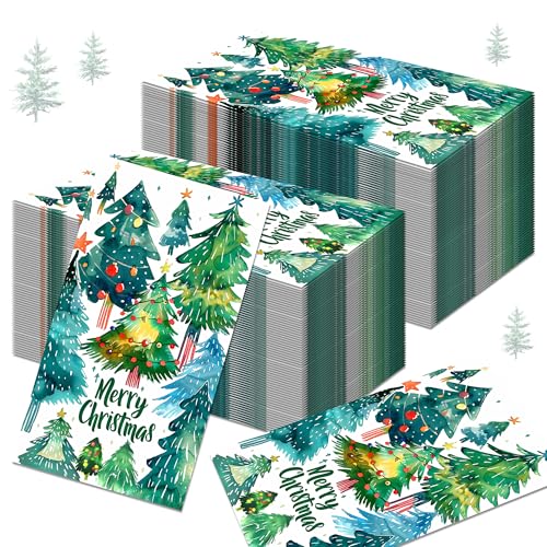 40 Weihnachten Servietten,Merry Christmas Servietten,Weihnachtsservietten,Weihnachtliche Tischdekoration,Christmas Napkins Papierservietten,Weihnachtliche Tischdeko 11x20cm (Weihnachtsbaum) von FILOEEX