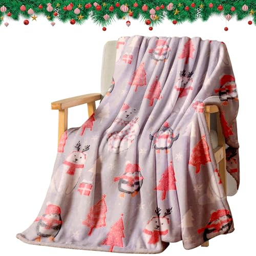 Weihnachtsdecke Sherpa Decke,Deck Glow In The Dark,Weihnachts Kuscheldecke Kinder,Schneemann Sherpa Fleece Decke,Sofa Flanell Fleecedecke Decke Weihnachten für Mädchen Junge (Mix-A) von FILOEEX