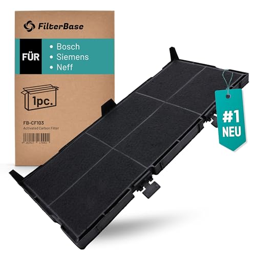 FilterBase® Aktivkohlefilter 1 Stück passend für Bosch 11025806 DSZ4561, Siemens LZ45610 LZ45650 und Neff Z54TC02X0 - Filter für Dunstabzugshaube von FILTERBASE