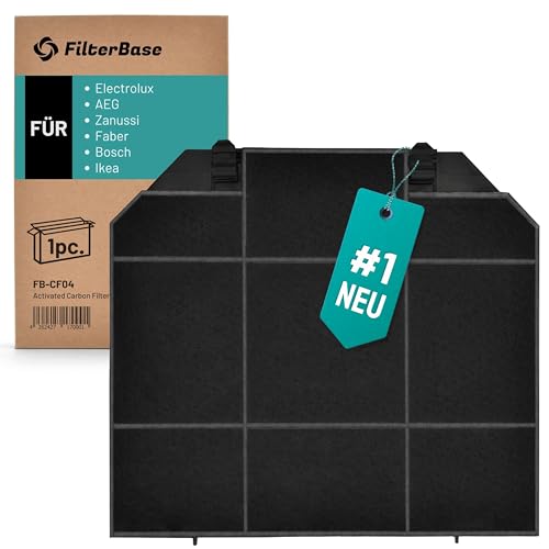 FilterBase® Aktivkohlefilter für Dunstabzugshaube AEG Electrolux Zanussi MCFE04 EFF72 E3CFF72 9029793636 9029800480 | Faber 1120157243 1120185276 | Ikea NYTTIG FIL 650 | Bosch DHZ5476 668491 von FILTERBASE
