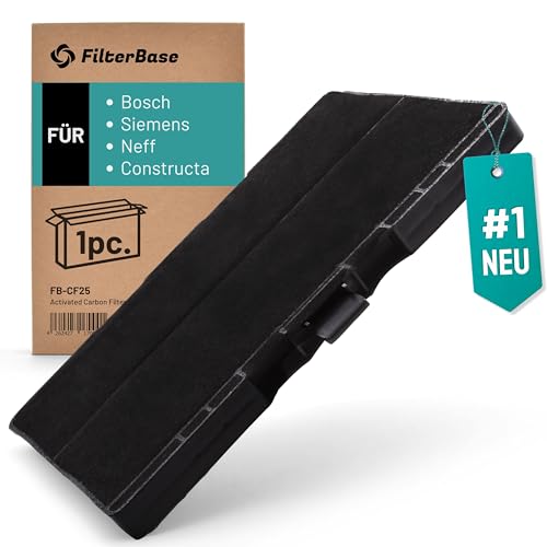 FilterBase® Aktivkohlefilter passend für Bosch 11026771, 17002192, DHZ5346 DHZ5345 | Siemens LZ53451 | Neff Constructa Z5102X1 (320 x 240 x 22 mm) von FILTERBASE