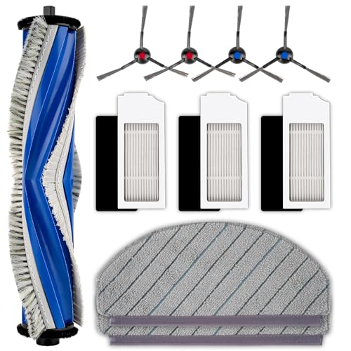 (10 Stück) N20 Plus Ersatzteile Kompatibel mit DEEBOT N20 Plus/ N20 Pro Plus Roboterstaubsauger, Zubehör-Kit, 1 Rollbürste, 4 Seitenbürsten, 3 HEPA-Filter, 2 Wischpad von FILTERIST