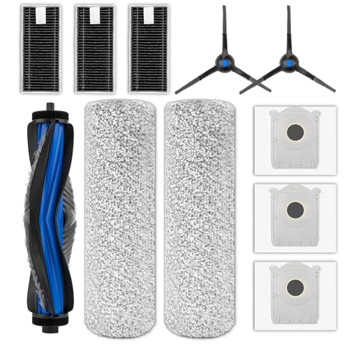 (11 Stück) X8 Pro Omni Ersatzteile Kompatibel mit DEEBOT X8 Pro Omni Saugroboter, 1 Bürstenrolle, 2 Bürstenrollen, 2 Seitenbürsten, 3 Staubbeutel, 3 HEPA-Filter, Zubehörset von FILTERIST