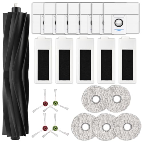 (22 Stück) T20 Omni Ersatzteile für den ECOVACS DEEBOT T20 Omni/ T20e Omni/ T20 Max/ T20 Pro Saugroboter: 1 Bürstenrolle, 4 Seitenbürsten, 7 Staubbeutel, 5 HEPA-Filter, 5 Wischpads, Zubehörset von FILTERIST