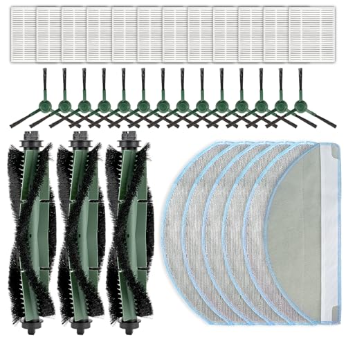 (33 Stück) Roomba 105 Combo Ersatzteile kompatibel mit iRobot Roomba Combo Essential Robot Y0140 Y0112 Y0110 Q0520 Zubehör, 12 HEPA-Filter, 12 Seitenbürsten, 6 Wischpads, 3 Rollenbürsten von FILTERIST