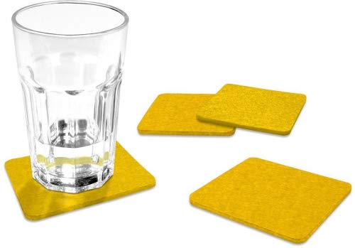 FILU Filzuntersetzer eckig 8er Pack (Farbe wählbar) gelb - Untersetzer aus Filz für Tisch und Bar als Glasuntersetzer/Getränkeuntersetzer für Glas und Gläser rechteckig viereckig von FILU