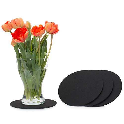 FILU Filzuntersetzer rund 20cm 4er Pack (Farbe wählbar) schwarz - Untersetzer aus Filz für Tisch und Bar als Glasuntersetzer/Getränkeuntersetzer für Glas und Gläser von FILU