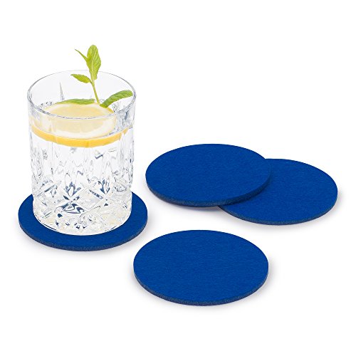 FILU Filzuntersetzer rund 8er Pack (Farbe wählbar) blau - Untersetzer aus Filz für Tisch und Bar als Glasuntersetzer/Getränkeuntersetzer für Glas und Gläser von FILU