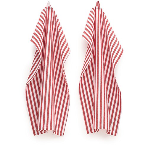 FILU Geschirrhandtücher 8er Pack Rot / Weiß gestreift (Farbe und Design wählbar) 45 x 70 cm - hochwertige Küchenhandtücher / Geschirrtücher aus 100% Baumwolle von FILU