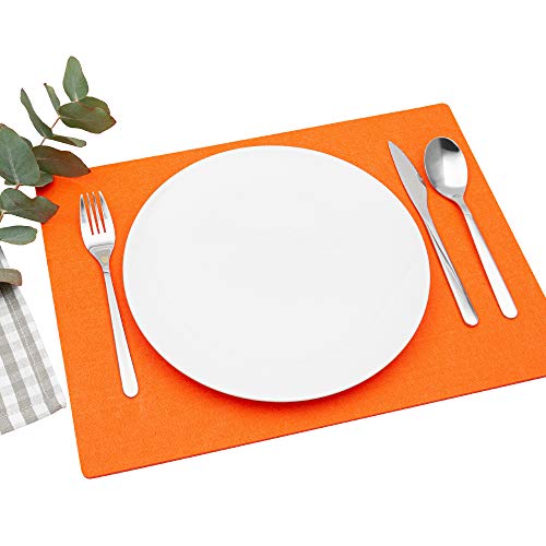 FILU Platzsets aus Filz 4er-Pack Orange eckig (Farbe und Form wählbar) 30 x 41 cm von FILU