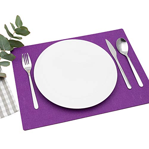FILU Platzsets aus Filz 4er-Pack Violett eckig (Farbe und Form wählbar) 30 x 41 cm – Tischset für drinnen und draußen Deko für Esstisch im Wohnzimmer, Gartentisch/Balkontisch von FILU