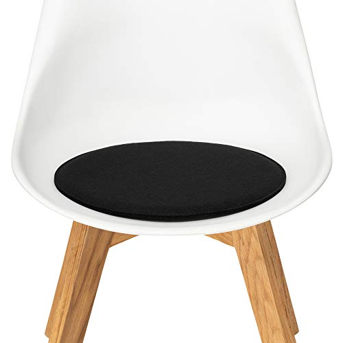 FILU Sitzkissen aus Filz 2er-Pack Schwarz rund (Farbe und Form wählbar) 35 cm – Sitzkissen für drinnen und draußen, Deko für jeden Stuhl im Wohnzimmer oder Esszimmer, Gartenstuhl/Balkonstuhl von FILU