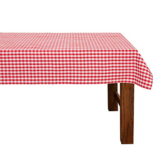 FILU Tischdecke 100 x 140 cm Rot/Weiß kariert (Farbe und Größe wählbar) - hochwertig gefertigtes Tischtuch aus 100% Baumwolle von FILU
