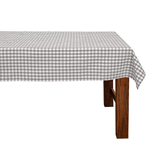 FILU Tischdecke 130 x 220 cm Grau/Weiß kariert (Farbe und Größe wählbar) - hochwertig gefertigtes Tischtuch aus 100% Baumwolle von FILU