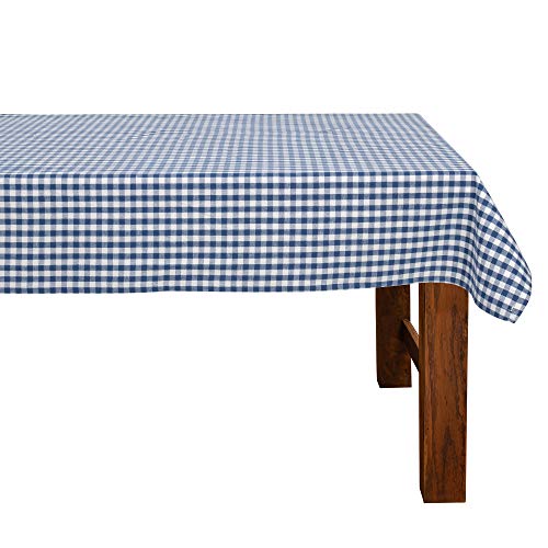 FILU Tischdecke 140 x 140 cm Blau/Weiß kariert (Farbe und Größe wählbar) - hochwertig gefertigtes Tischtuch aus 100% Baumwolle von FILU