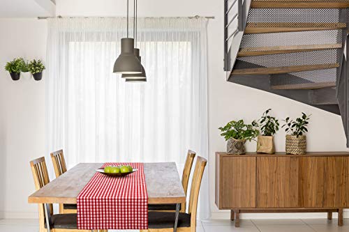 FILU Tischläufer 40 x 200 cm Rot/Weiß kariert (Farbe und Größe wählbar) - hochwertig gefertigter Tischläufer aus 100% Baumwolle im skandinavischen Landhaus-Stil von FILU