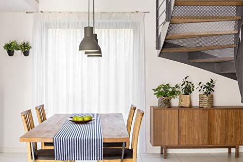 FILU Tischläufer 40 x 150 cm Blau/Weiß gestreift (Farbe und Größe wählbar) - hochwertig gefertigter Tischläufer aus 100% Baumwolle im skandinavischen Landhaus-Stil von FILU