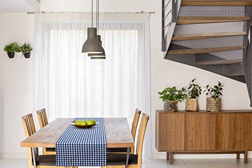 FILU Tischläufer 40 x 150 cm Dunkelblau/Weiß kariert (Farbe und Größe wählbar) - hochwertig gefertigter Tischläufer aus 100% Baumwolle im skandinavischen Landhaus-Stil von FILU