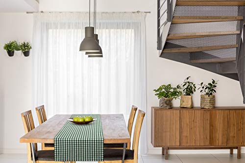 FILU Tischläufer 40 x 150 cm Dunkelgrün/Weiß kariert (Farbe und Größe wählbar) - hochwertig gefertigter Tischläufer aus 100% Baumwolle im skandinavischen Landhaus-Stil von FILU