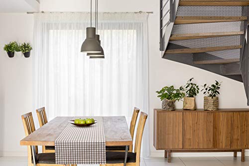 FILU Tischläufer 40 x 150 cm Grau/Weiß kariert (Farbe und Größe wählbar) - hochwertig gefertigter Tischläufer aus 100% Baumwolle im skandinavischen Landhaus-Stil von FILU