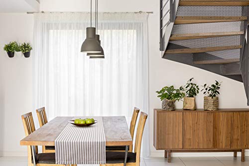 FILU Tischläufer 40 x 180 cm Grau/Weiß gestreift (Farbe und Größe wählbar) - hochwertig gefertigter Tischläufer aus 100% Baumwolle im skandinavischen Landhaus-Stil von FILU