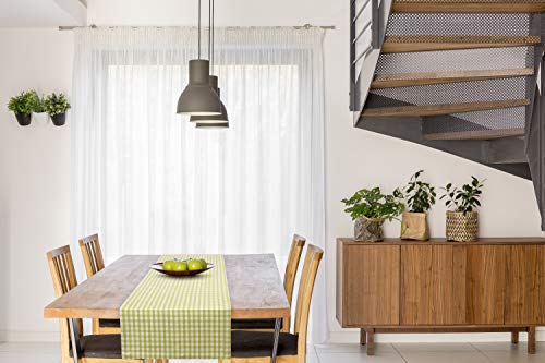 FILU Tischläufer 40 x 180 cm Hellgrün/Weiß kariert (Farbe und Größe wählbar) - hochwertig gefertigter Tischläufer aus 100% Baumwolle im skandinavischen Landhaus-Stil von FILU