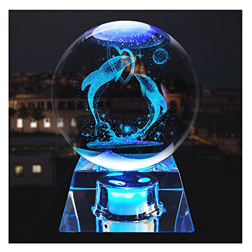 FIMAGO 3D-Kristallkugel mit LED-Basis, Nachtlicht für Heimdekoration, Romantisches Geschenk für Freundin, Ehefrau, Mutter, Frauen zum Valentinstag, Geburtstag, Erntedankfest, Jahrestag von FIMAGO