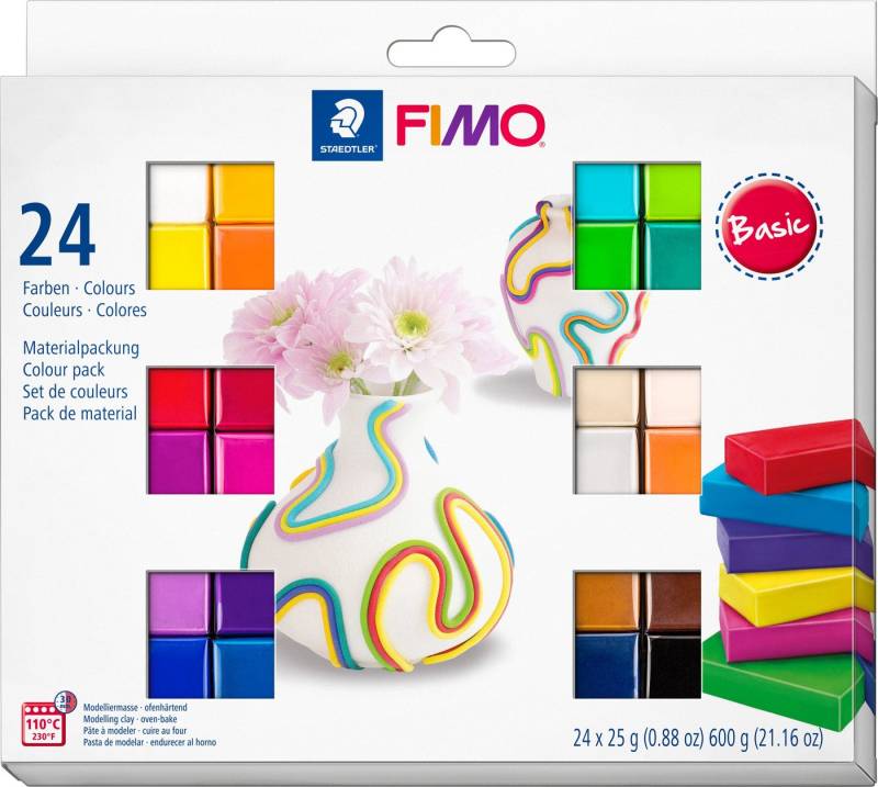 FIMO Modelliermasse Basic, 24 Halbblöcke FIMO Modelliermasse Basic, 24 Halbblöcke von FIMO