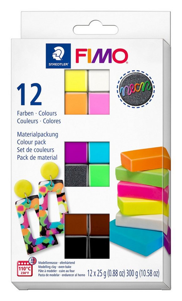 FIMO Modelliermasse Fimo Effect/ Fimo Soft 12 Farben Materialpackung (12-tlg), 12x25g, verschiedene Farben von FIMO