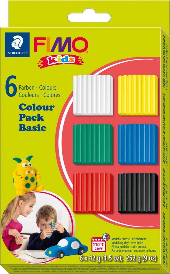 FIMO Modelliermasse kids Materialpackung, 6 Stück von FIMO