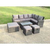 Fimous - 9-Sitzer-hoher Rücken-Rattan-Gartenmöbel-Set-Ecksofa mit länglichem Couchtisch und 3-Hocker Fimous - 9-Sitzer-hoher Rücken-Rattan-Gartenmöbel-Set-Ecksofa mit länglichem Couchtisch und 3-Hocker von FIMOUS