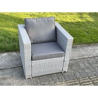 Gartenmöbel im Freien Einzelner Sessel Helles Grau Sofa Polyrattan Stuhl - Fimous von FIMOUS