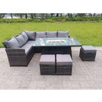 Fimous Hoher Rücken Gartenmöbel-Set Sofa Gas Feuertisch Sets Gasheizung 9 Sitzer 3 Kleine Hockern Fimous Hoher Rücken Gartenmöbel-Set Sofa Gas Feuertisch Sets Gasheizung 9 Sitzer 3 Kleine Hockern von FIMOUS