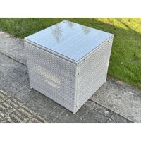 Fimous - Polyrattan Beistelltisch Gartenmöbel im Freien Couchtisch Helles Grau von FIMOUS