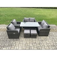 Wicker Polyrattan Möbel Garten Dining Set im Freien Höhenverstellbare aufsteigende Tabelle Liebe Sofa Stühle mit Fußhockern - Fimous Wicker Polyrattan Möbel Garten Dining Set im Freien Höhenverstellbare aufsteigende Tabelle Liebe Sofa Stühle mit Fußhockern - Fimous von FIMOUS