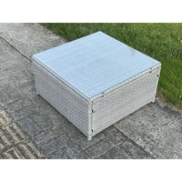 Gartenmöbel im Freien Quadrat Couchtisch Helles Grau Polyrattan Teetisch - Fimous von FIMOUS