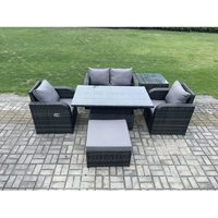 Polyrattan Gartenmöbel im Freien Set Höhenverstellbarer aufsteigender Esstisch Liebe Sofa mit Beistelltisch Stuhl Großer Fußhocker - Fimous Polyrattan Gartenmöbel im Freien Set Höhenverstellbarer aufsteigender Esstisch Liebe Sofa mit Beistelltisch Stuhl Großer Fußhocker - Fimous von FIMOUS