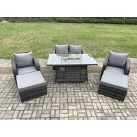 Rattan Gartenmöbel Sofa Set Gas Feuergrube Esstisch Gasheizung mit Liebe Sofa 2 Großer Fußhocker Dunkelgrau Gemischt - Fimous Rattan Gartenmöbel Sofa Set Gas Feuergrube Esstisch Gasheizung mit Liebe Sofa 2 Großer Fußhocker Dunkelgrau Gemischt - Fimous von FIMOUS