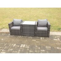 Rattan Gartesofa Set Lounge Gartenmöbel Set Wetterfeste Polyrattan Sitzgruppe für Garten, Balkon,Terrasse Dunkelgrau Mischen - Fimous von FIMOUS