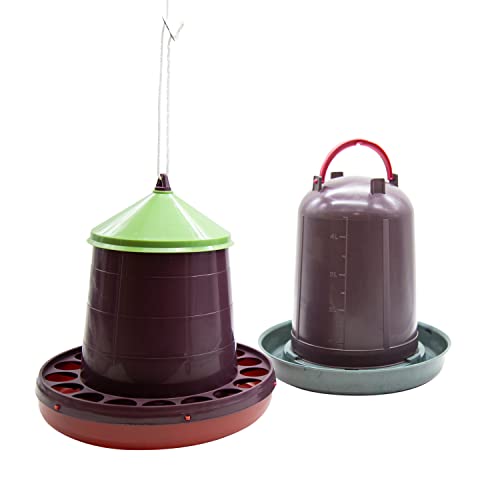 FINCA CASAREJO Pack Futtertrog 2 Kg + Tränke 3 L für Hühner und anderes Geflügel - Futtertrog und Tränke aus recyceltem Kunststoff von FINCA CASAREJO