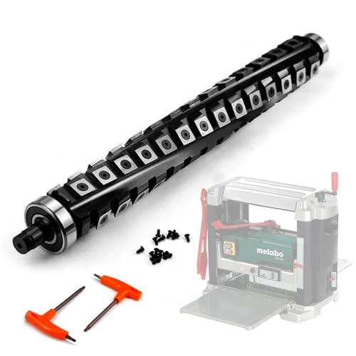 Find Buy Tool Spiralmesserwelle 13'' (330 mm) Ersatz für Metabo Dickenhobel DH330 Dickenhobelmaschine – Hobelwelle mit Hartmetall-Wendeplatten, leiser & präziser Hobelschnitt von FIND BUY TOOL